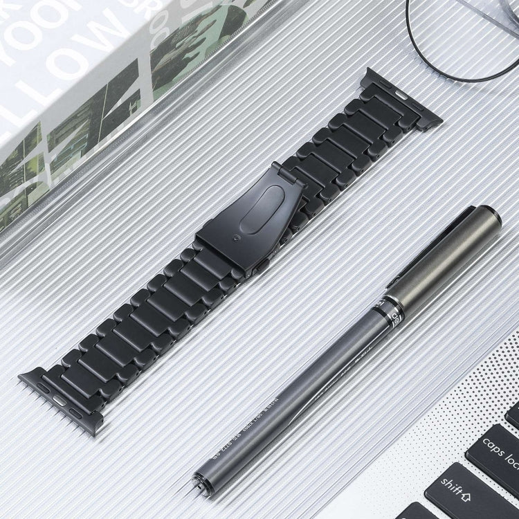 For Apple Watch Series 3 38mm Five Beads Titanium Steel Watch Band(Black) - Watch Bands by PMC TechLife | Online Shopping South Africa | PMC TechLife