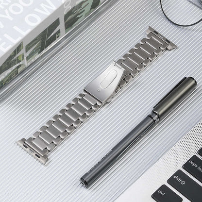 For Apple Watch Series 2 42mm Five Beads Titanium Steel Watch Band(Silver) - Watch Bands by PMC Jewellery | Online Shopping South Africa | PMC Jewellery