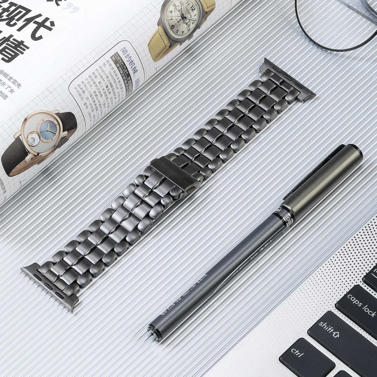 For Apple Watch 42mm Five Beads Titanium Steel Watch Band(Grey) - Watch Bands by PMC Jewellery | Online Shopping South Africa | PMC Jewellery