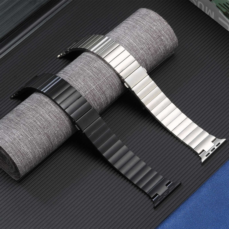 For Apple Watch 38mm Flat Buckle Stainless Steel Watch Band(Black) - free shipping - PMC TechLife - Order now!