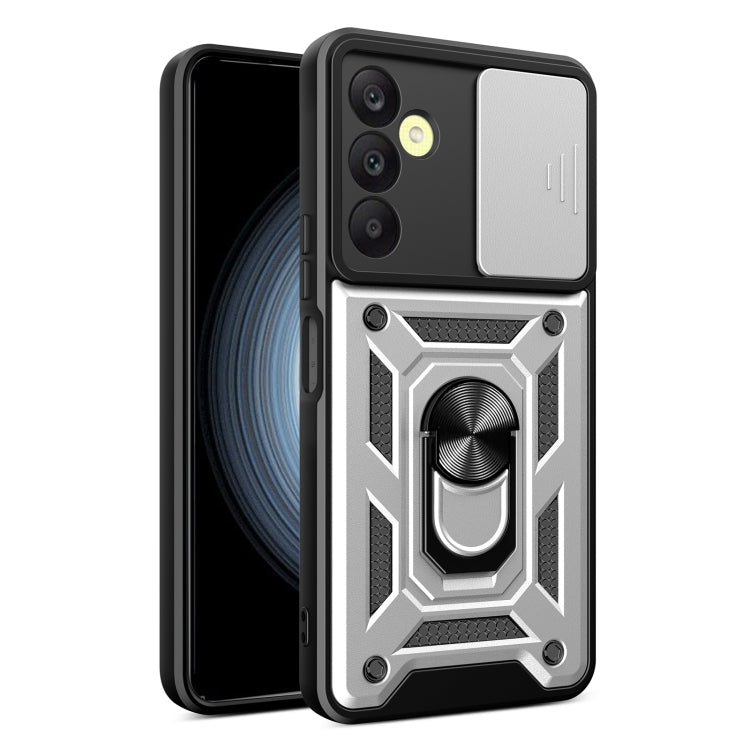 For Samsung Galaxy A25 5G Sliding Camera Cover Design TPU+PC Phone Case(Silver) - Galaxy Phone Cases by PMC TechLife | Online Shopping South Africa | PMC TechLife