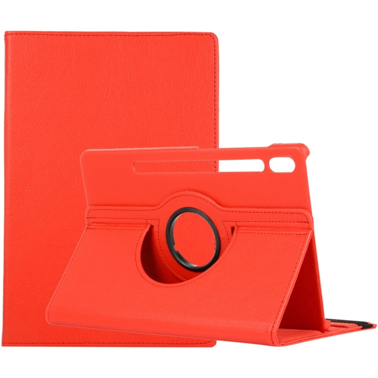 For Samsung Galaxy Tab S9+ / Tab S10+ Litchi Texture 360 Degrees Rotation Holder Leather Tablet Case(Red) - free shipping - PMC Jewellery - Order now!