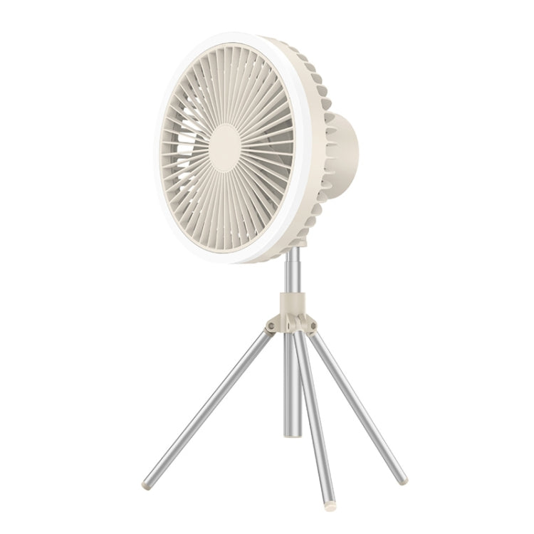 DQ216 10000mAh Outdoor Portable Liftable Swivel Head Camping Fan Tent Hanging Vertical Colorful Light with Remote Control(Khaki) - Electric Fans by PMC Jewellery | Online Shopping South Africa | PMC Jewellery | Buy Now Pay Later Mobicred