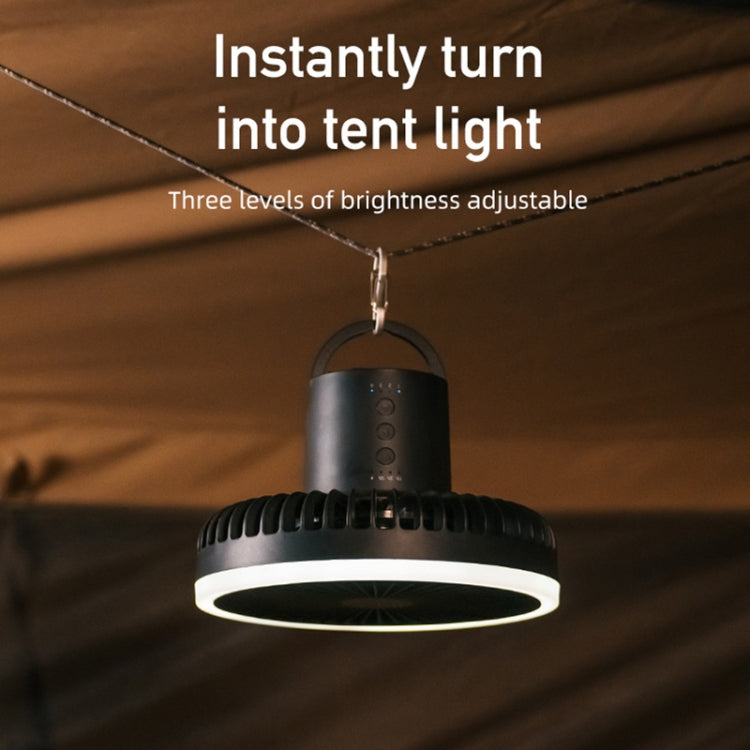 DQ216 10000mAh Outdoor Portable Liftable Swivel Head Camping Fan Tent Hanging Vertical Colorful Light with Remote Control(Black) - Electric Fans by PMC Jewellery | Online Shopping South Africa | PMC Jewellery | Buy Now Pay Later Mobicred