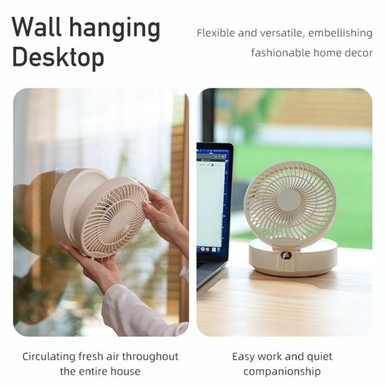 WSK302 4000mAh Swivel Head Wall Mounted Fan with Night Light(Black) - Electric Fans by PMC TechLife | Online Shopping South Africa | PMC TechLife | Buy Now Pay Later Mobicred