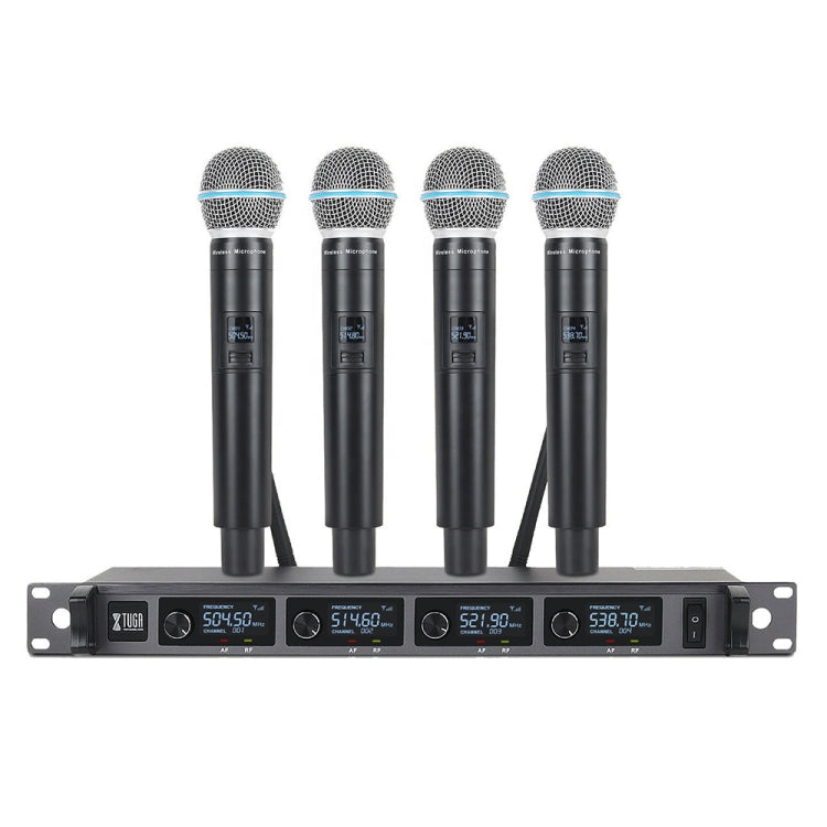 XTUGA A140-H Wireless Microphone System 4 Channel UHF Handheld Microphone(AU Plug) - Microphone by XTUGA | Online Shopping South Africa | PMC TechLife | Buy Now Pay Later Mobicred