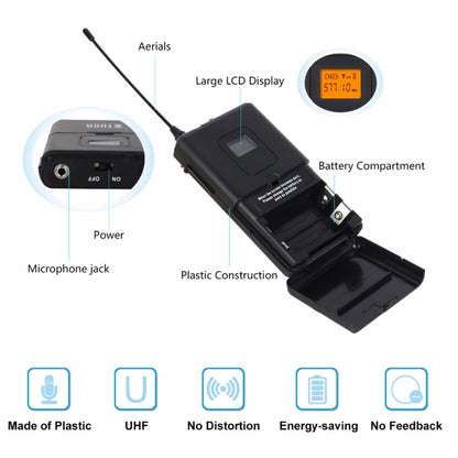 XTUGA A400-HB Professional 4-Channel UHF Wireless Microphone System with 2 Handheld & 2 Headset Microphone(EU Plug) - Microphone by XTUGA | Online Shopping South Africa | PMC Jewellery | Buy Now Pay Later Mobicred