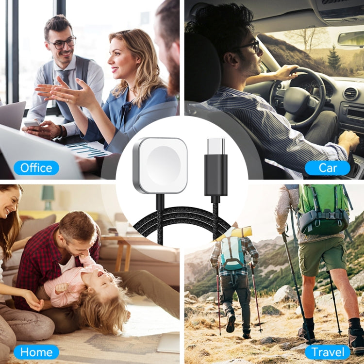 For Apple Watch Type-C Interface Magnetic Charger(Black) - Charger / Holder by PMC TechLife | Online Shopping South Africa | PMC TechLife | Buy Now Pay Later Mobicred