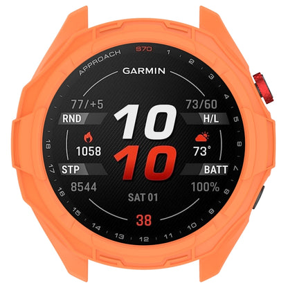 For Garmin Approach S70 47mm Armor Hollow Watch Protective Case(Orange) - Watch Cases by PMC Jewellery | Online Shopping South Africa | PMC Jewellery