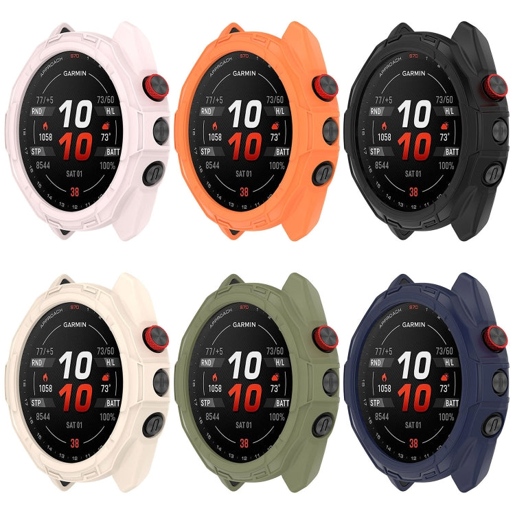 For Garmin Approach S70 47mm Armor Hollow Watch Protective Case(Orange) - Watch Cases by PMC Jewellery | Online Shopping South Africa | PMC Jewellery