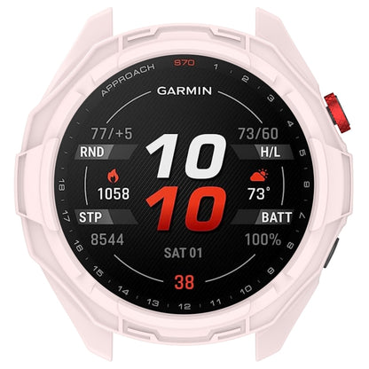 For Garmin Approach S70 47mm Armor Hollow Watch Protective Case(Light Pink) - Watch Cases by PMC Jewellery | Online Shopping South Africa | PMC Jewellery