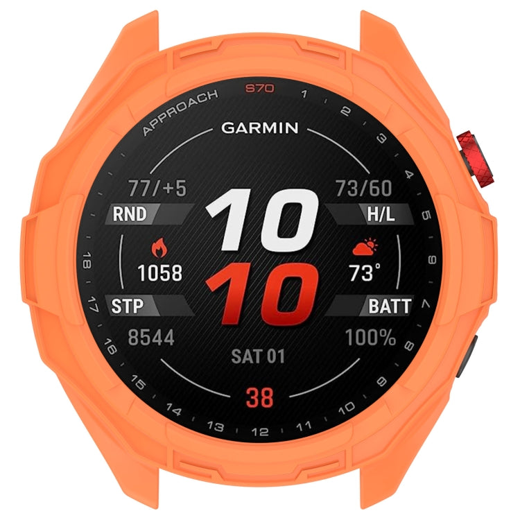 For Garmin Approach S70 42mm Armor Hollow Watch Protective Case(Orange) - Watch Cases by PMC Jewellery | Online Shopping South Africa | PMC Jewellery