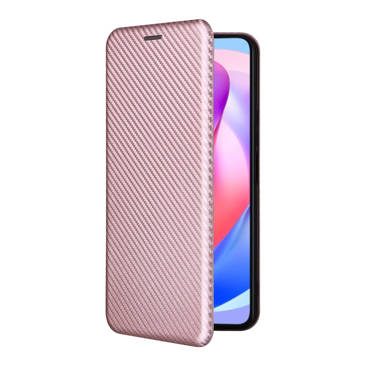 For Honor X6a 4G Carbon Fiber Texture Flip Leather Phone Case(Pink) - Honor Cases by PMC Jewellery | Online Shopping South Africa | PMC Jewellery