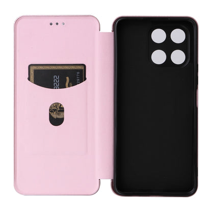 For Honor X6a 4G Carbon Fiber Texture Flip Leather Phone Case(Pink) - Honor Cases by PMC Jewellery | Online Shopping South Africa | PMC Jewellery