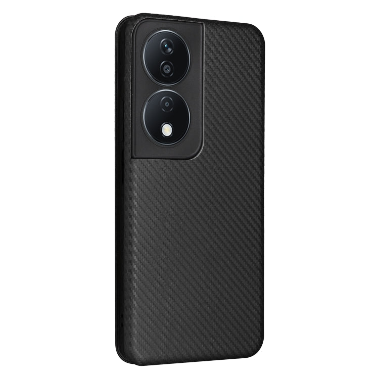 For Honor X7b Carbon Fiber Texture Flip Leather Phone Case(Black) - Honor Cases by PMC Jewellery | Online Shopping South Africa | PMC Jewellery