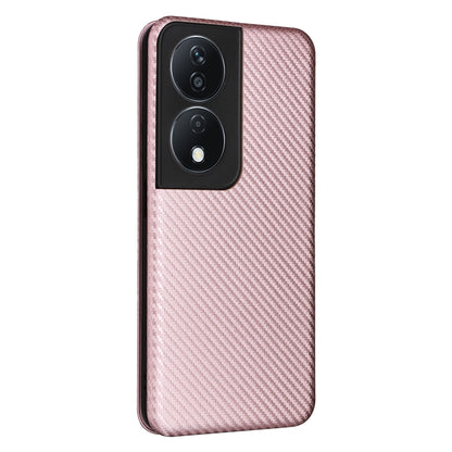 For Honor X7b Carbon Fiber Texture Flip Leather Phone Case(Pink) - Honor Cases by PMC Jewellery | Online Shopping South Africa | PMC Jewellery