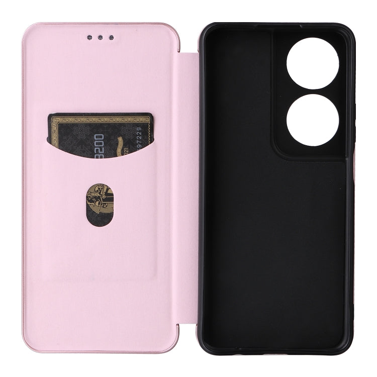 For Honor X7b Carbon Fiber Texture Flip Leather Phone Case(Pink) - Honor Cases by PMC Jewellery | Online Shopping South Africa | PMC Jewellery