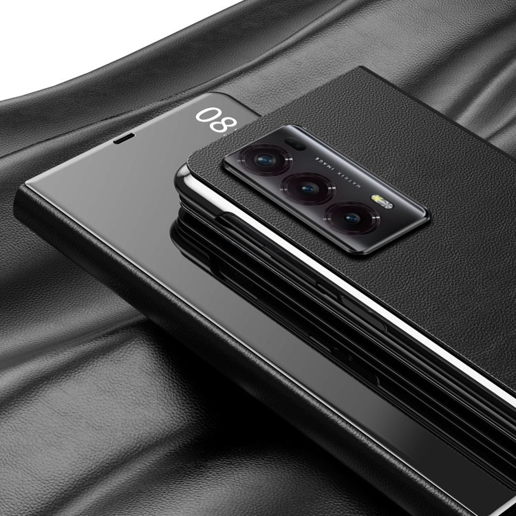 For Honor Magic V2 Electroplated Mirror Protective Phone Case with Holder(Pink) - Honor Cases by PMC TechLife | Online Shopping South Africa | PMC TechLife | Buy Now Pay Later Mobicred