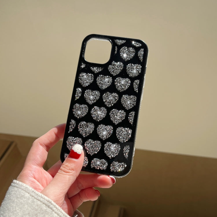 For iPhone 14 Pro Max Love Hearts Diamond Mirror TPU Phone Case(Rose Gold) - iPhone 14 Pro Max Cases by PMC TechLife | Online Shopping South Africa | PMC TechLife