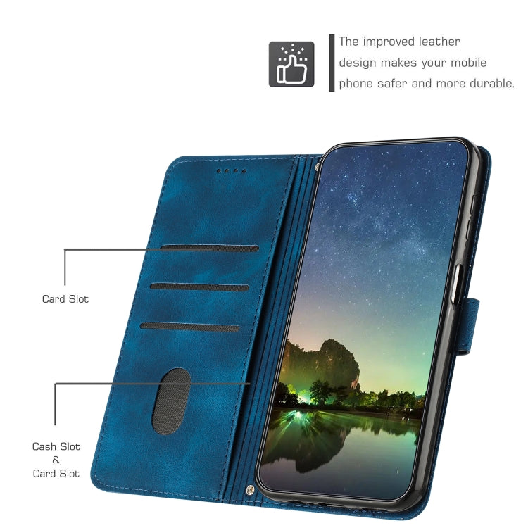 For Motorola Moto G Play 2024 Dream Triangle Leather Phone Case with Lanyard(Blue) - Motorola Cases by PMC Jewellery | Online Shopping South Africa | PMC Jewellery | Buy Now Pay Later Mobicred