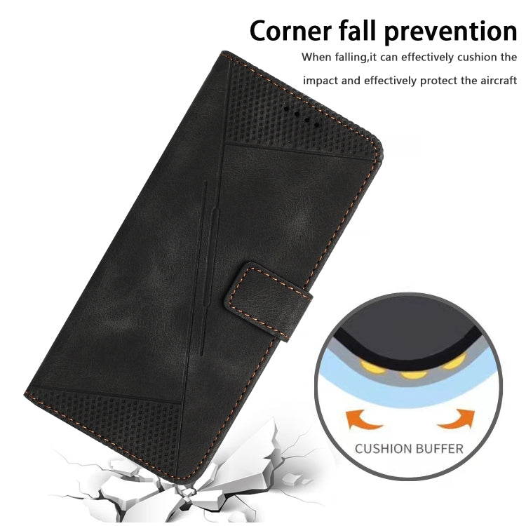 For Motorola Moto G Play 2024 Dream Triangle Leather Phone Case with Lanyard(Black) - Motorola Cases by PMC Jewellery | Online Shopping South Africa | PMC Jewellery | Buy Now Pay Later Mobicred