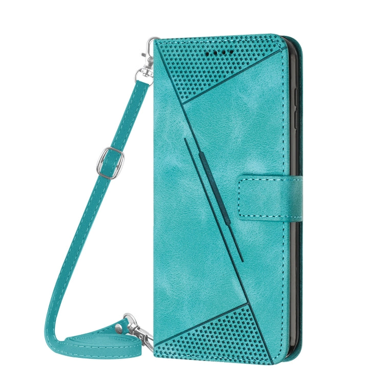 For Motorola Edge 2024 Dream Triangle Leather Phone Case with Lanyard(Green) - Motorola Cases by PMC Jewellery | Online Shopping South Africa | PMC Jewellery | Buy Now Pay Later Mobicred