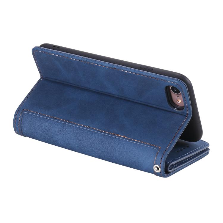 For iPhone 16e Nine Card Zipper Bag Leather Phone Case with Lanyard(Blue) - iPhone 16e Cases by PMC TechLife | Online Shopping South Africa | PMC TechLife | Buy Now Pay Later Mobicred