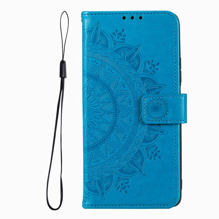 For iPhone 16 Pro Max Totem Flower Embossed Leather Phone Case(Blue) - iPhone 16 Pro Max Cases by PMC TechLife | Online Shopping South Africa | PMC TechLife | Buy Now Pay Later Mobicred