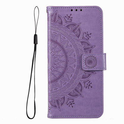 For iPhone 16 Totem Flower Embossed Leather Phone Case(Purple) - iPhone 16 Cases by PMC Jewellery | Online Shopping South Africa | PMC Jewellery | Buy Now Pay Later Mobicred