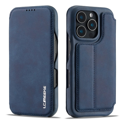 For iPhone 16 Pro Max LC.IMEEKE Hon Ancient Series Flip Leather Phone Case(Blue) - iPhone 16 Pro Max Cases by LC.IMEEKE | Online Shopping South Africa | PMC Jewellery | Buy Now Pay Later Mobicred