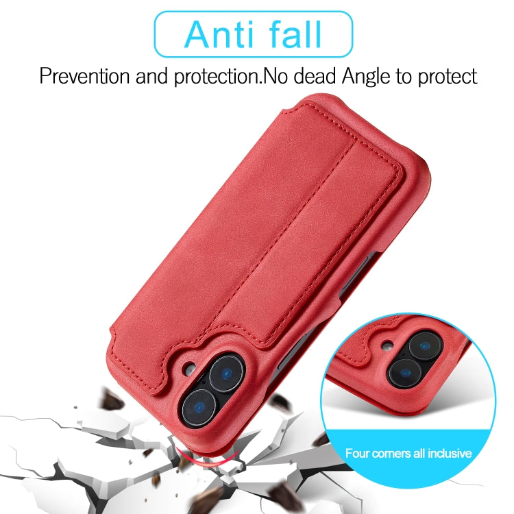 For iPhone 16 LC.IMEEKE Hon Ancient Series Flip Leather Phone Case(Red) - iPhone 16 Cases by LC.IMEEKE | Online Shopping South Africa | PMC Jewellery | Buy Now Pay Later Mobicred