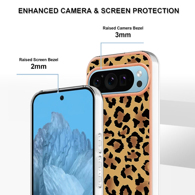 For Google Pixel 9 Pro XL Electroplating Dual-side IMD Phone Case(Leopard Print) - Google Cases by PMC TechLife | Online Shopping South Africa | PMC TechLife | Buy Now Pay Later Mobicred
