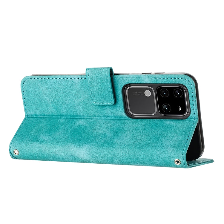 For vivo S18 / S18 Pro Dream Triangle Leather Phone Case with Lanyard(Green) - S18 Cases by PMC TechLife | Online Shopping South Africa | PMC TechLife | Buy Now Pay Later Mobicred