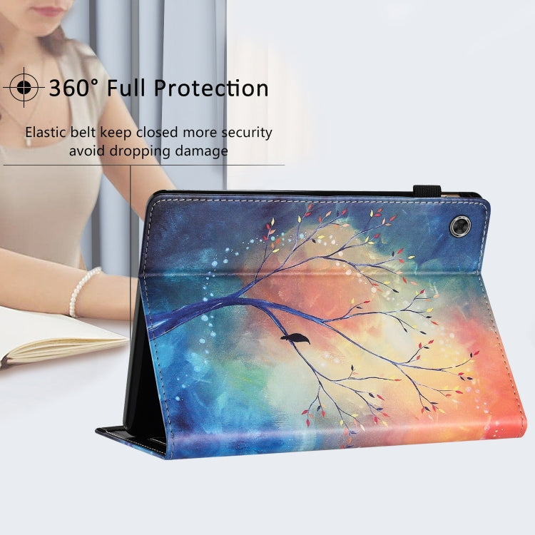For Lenovo M10 Plus Sewing Litchi Texture Smart Leather Tablet Case(Oil Painting Tree) - Lenovo by PMC TechLife | Online Shopping South Africa | PMC TechLife | Buy Now Pay Later Mobicred