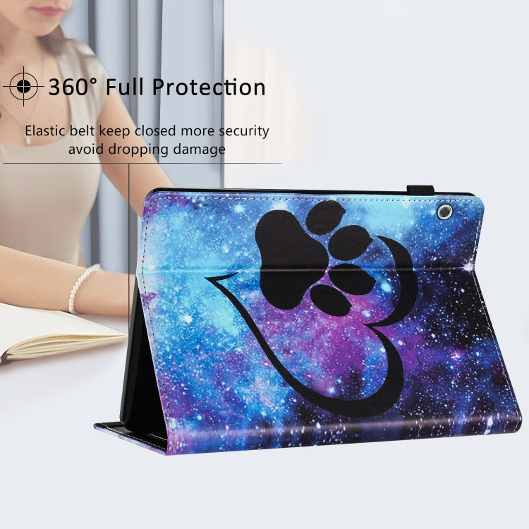 For Huawei MediaPad T3 10 Sewing Litchi Texture Smart Leather Tablet Case(Footprint) - Huawei by PMC TechLife | Online Shopping South Africa | PMC TechLife | Buy Now Pay Later Mobicred