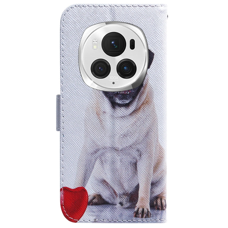 For Honor Magic6 Pro Coloured Drawing Flip Leather Phone Case(Pug) - free shipping - PMC Jewellery - Order now!