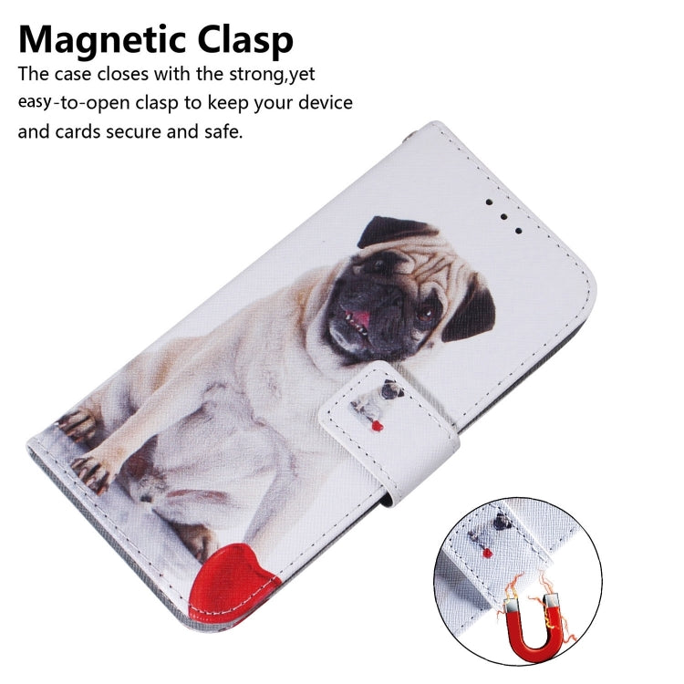 For Honor Magic6 Pro Coloured Drawing Flip Leather Phone Case(Pug) - Honor Cases by PMC Jewellery | Online Shopping South Africa | PMC Jewellery | Buy Now Pay Later Mobicred