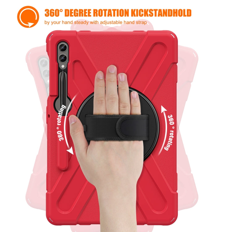 For Samsung Galaxy Tab S9+ / S8+ Rotatable Kickstand Grip Heavy Duty Hard Rugged Tablet Case(Red) - Other Galaxy Tab PC by PMC Jewellery | Online Shopping South Africa | PMC Jewellery | Buy Now Pay Later Mobicred