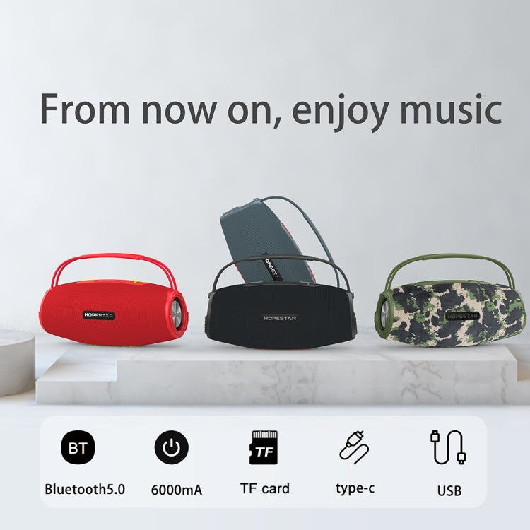 HOPESTAR H51 IPX6 Waterproof Outdoor Portable Wireless Bluetooth Speaker(Camouflage) - free shipping - PMC Jewellery - Order now!