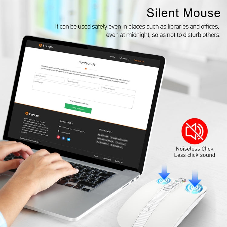 HXSJ M113 2400DPI Dual Mode 2.4GHz + Bluetooth 5.1 Wireless Mouse(Pearl White) - free shipping - PMC Jewellery - Order now!