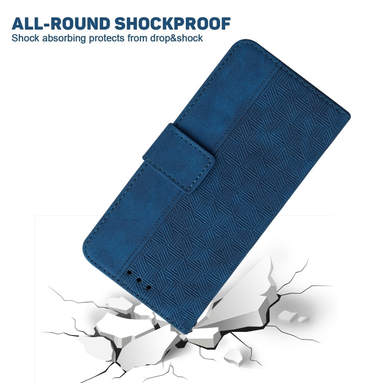 For Honor Magic6 Pro Geometric Embossed Leather Phone Case(Blue) - Honor Cases by PMC Jewellery | Online Shopping South Africa | PMC Jewellery | Buy Now Pay Later Mobicred