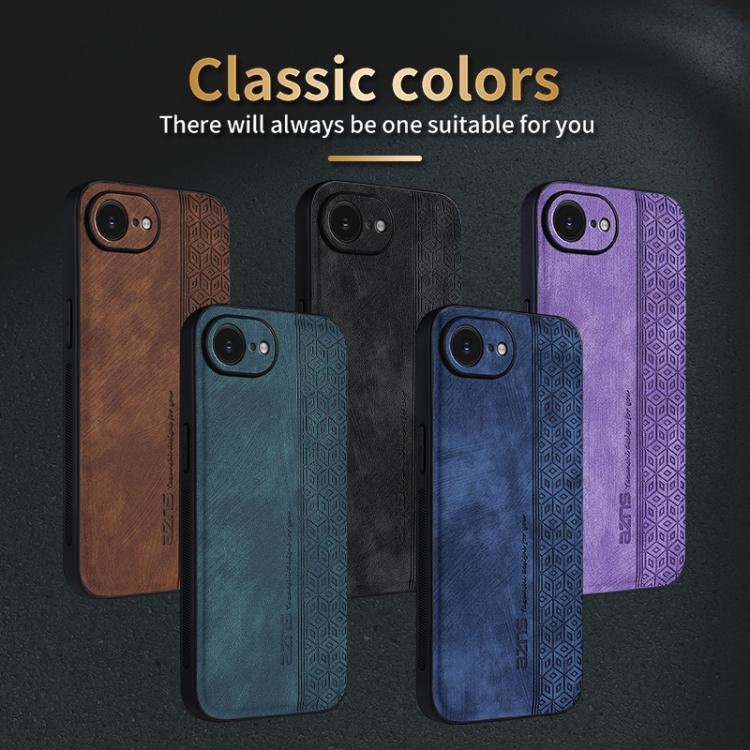 For iPhone 16e AZNS 3D Embossed Skin Feel Phone Case(Purple) - free shipping - PMc TechLife - Order now!