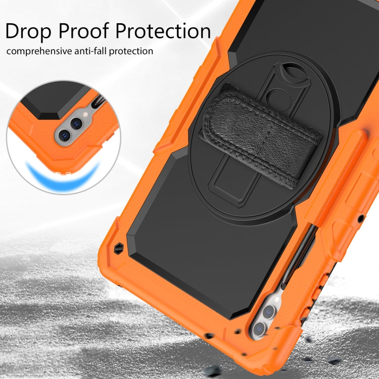For Samsung Galaxy Tab S9 Ultra / S10 Ultra Silicone Hybrid PC Tablet Protective Case(Orange+Black) - Galaxy Tab S9 Ultra Cases by PMC Jewellery | Online Shopping South Africa | PMC Jewellery | Buy Now Pay Later Mobicred
