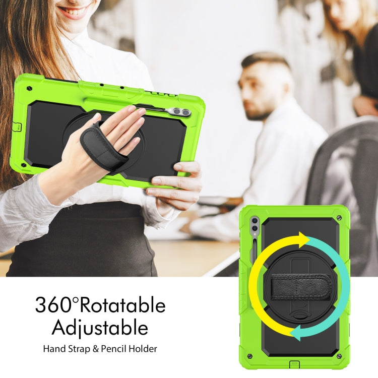 For Samsung Galaxy Tab S9 Ultra / S10 Ultra Silicone Hybrid PC Tablet Protective Case(Yellow Green+Black) - Galaxy Tab S9 Ultra Cases by PMC Jewellery | Online Shopping South Africa | PMC Jewellery | Buy Now Pay Later Mobicred