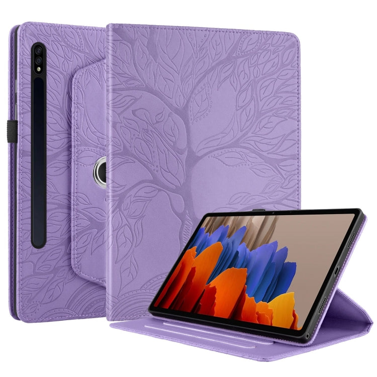 For Samsung Galaxy Tab S10+ / S9+ / S8+ Tree Life Embossed Rotation Leather Tablet Case(Purple) - free shipping - PMC Jewellery - Order now!
