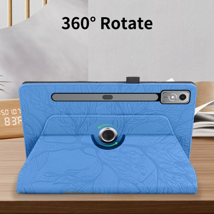 For Lenovo Tab P12 / Xiaoxin Pad Pro 12.7 Tree Life Embossed Rotation Leather Tablet Case(Blue) - Lenovo by PMC TechLife | Online Shopping South Africa | PMC TechLife | Buy Now Pay Later Mobicred