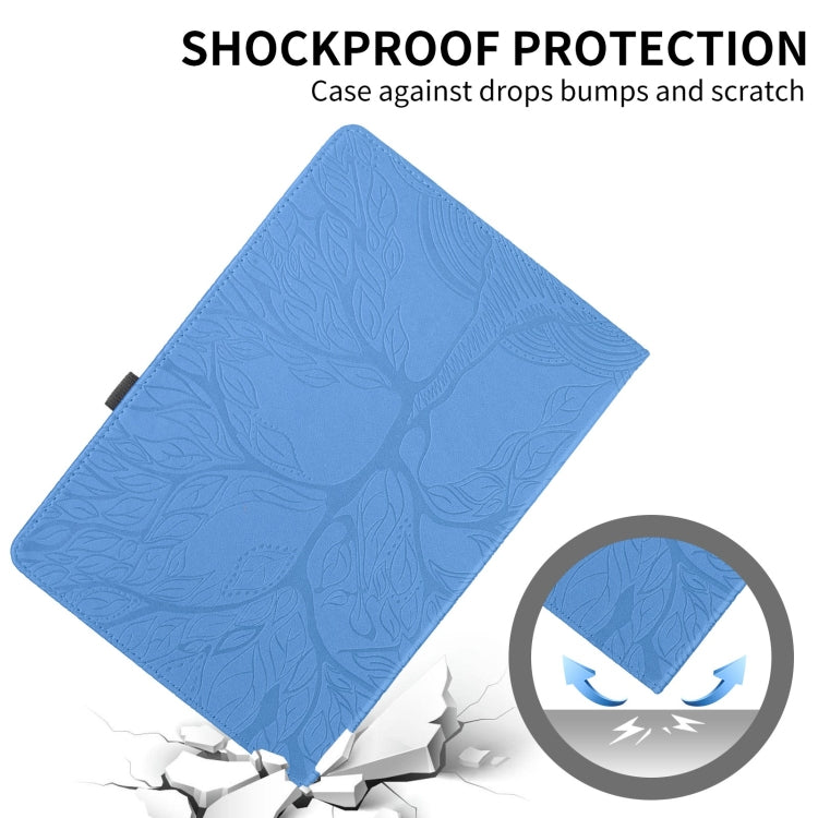 For Lenovo Tab M11 / Xiaoxin Pad 11 2024 Tree Life Embossed Rotation Leather Tablet Case(Blue) - Lenovo by PMC Jewellery | Online Shopping South Africa | PMC Jewellery | Buy Now Pay Later Mobicred
