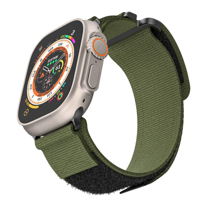 For Apple Watch Ultra 49mm AW Nylon Two-Section Watch Band(Army Green) - Watch Bands by PMC Jewellery | Online Shopping South Africa | PMC Jewellery | Buy Now Pay Later Mobicred