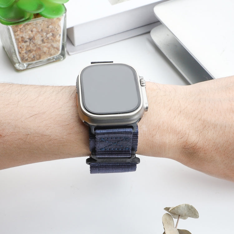 For Apple Watch Ultra 2 49mm AW Nylon Two-Section Watch Band(Blue) - Watch Bands by PMC TechLife | Online Shopping South Africa | PMC TechLife