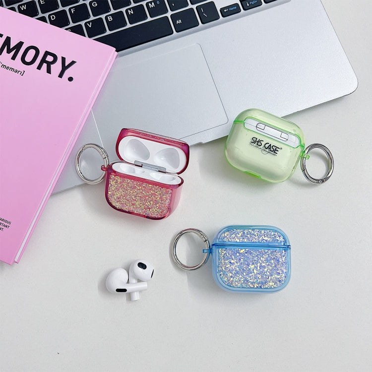 For AirPods Pro Flash Diamond Epoxy Bluetooth Earphone Protective Case(White) - For AirPods Pro by PMC Jewellery | Online Shopping South Africa | PMC Jewellery | Buy Now Pay Later Mobicred